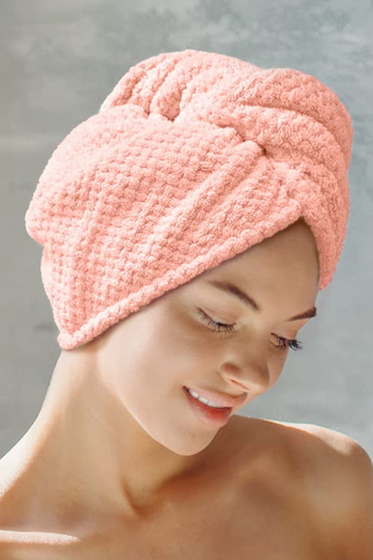 Pink Super-Absorbent Quick Drying Microfiber Hair Towel