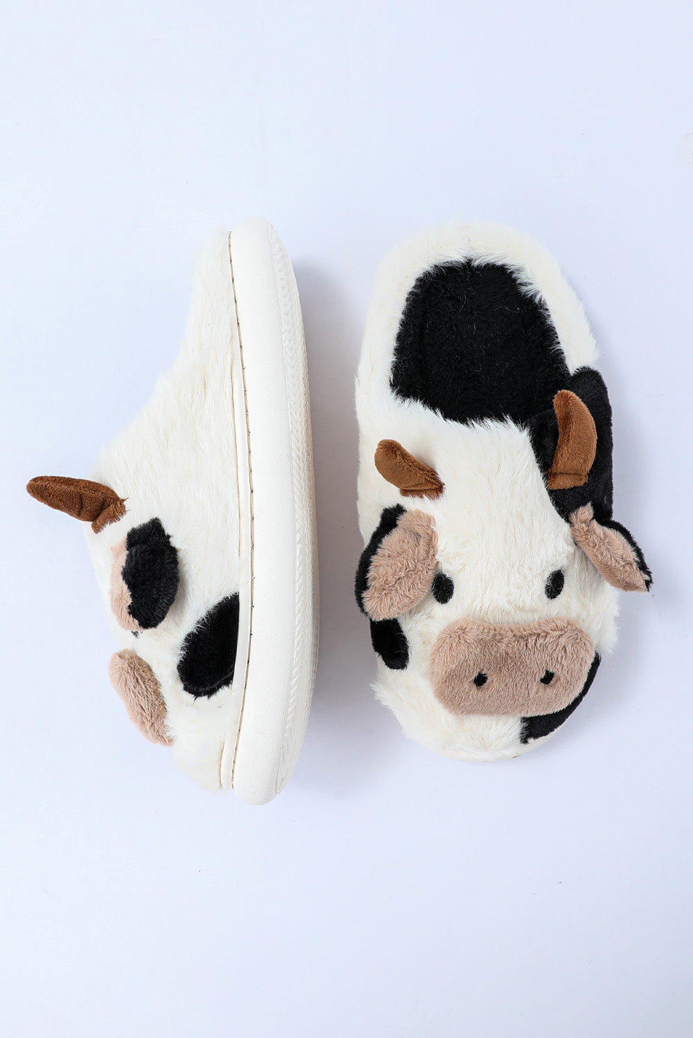 White Cartoon Animal Plush Slippers