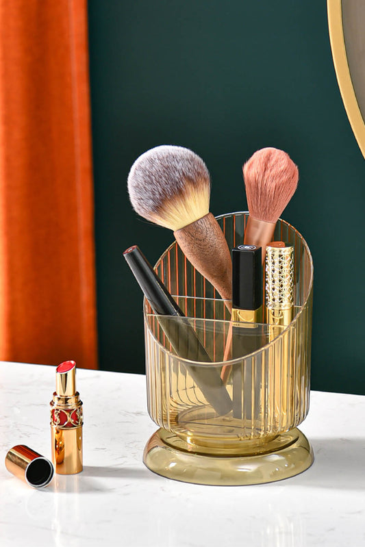 Gold Clear Plastic Makeup Bucket